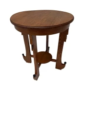 Art Deco Amsterdamse School Oak Side Table, 1920s